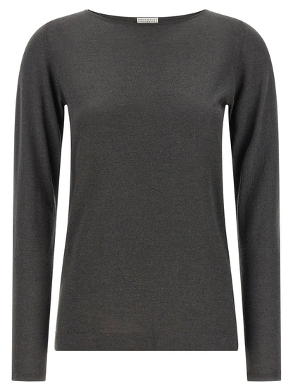 Brunello Cucinelli Sparkling Sweater Gray