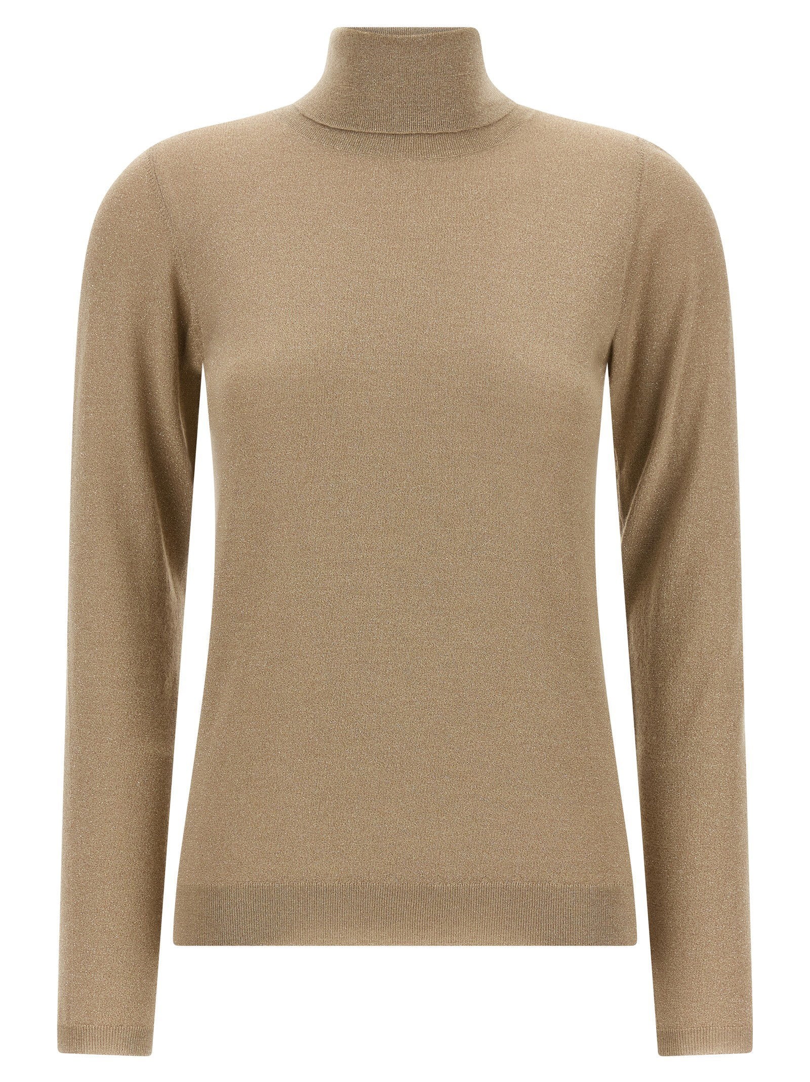 Brunello Cucinelli Sparkling Turtleneck Sweater Beige