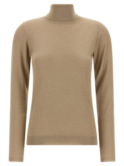 Brunello Cucinelli Sparkling Turtleneck Sweater Beige