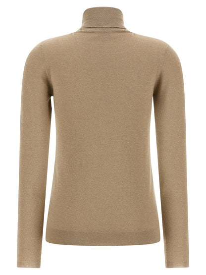Brunello Cucinelli Sparkling Turtleneck Sweater Beige
