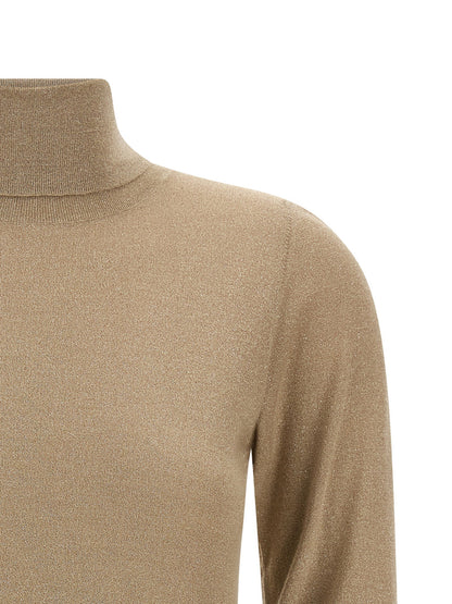 Brunello Cucinelli Sparkling Turtleneck Sweater Beige