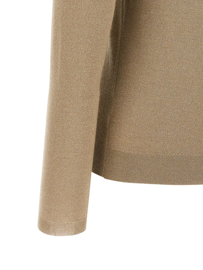 Brunello Cucinelli Sparkling Turtleneck Sweater Beige