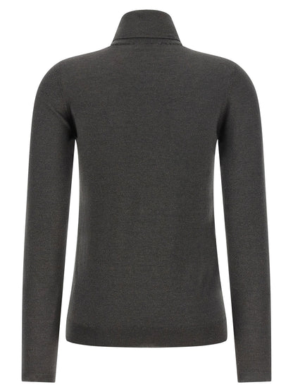 Brunello Cucinelli Sparkling Turtleneck Sweater Gray