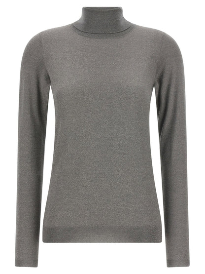 Brunello Cucinelli Sparkling Turtleneck Sweater Gray