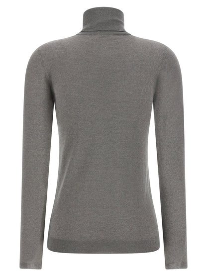 Brunello Cucinelli Sparkling Turtleneck Sweater Gray