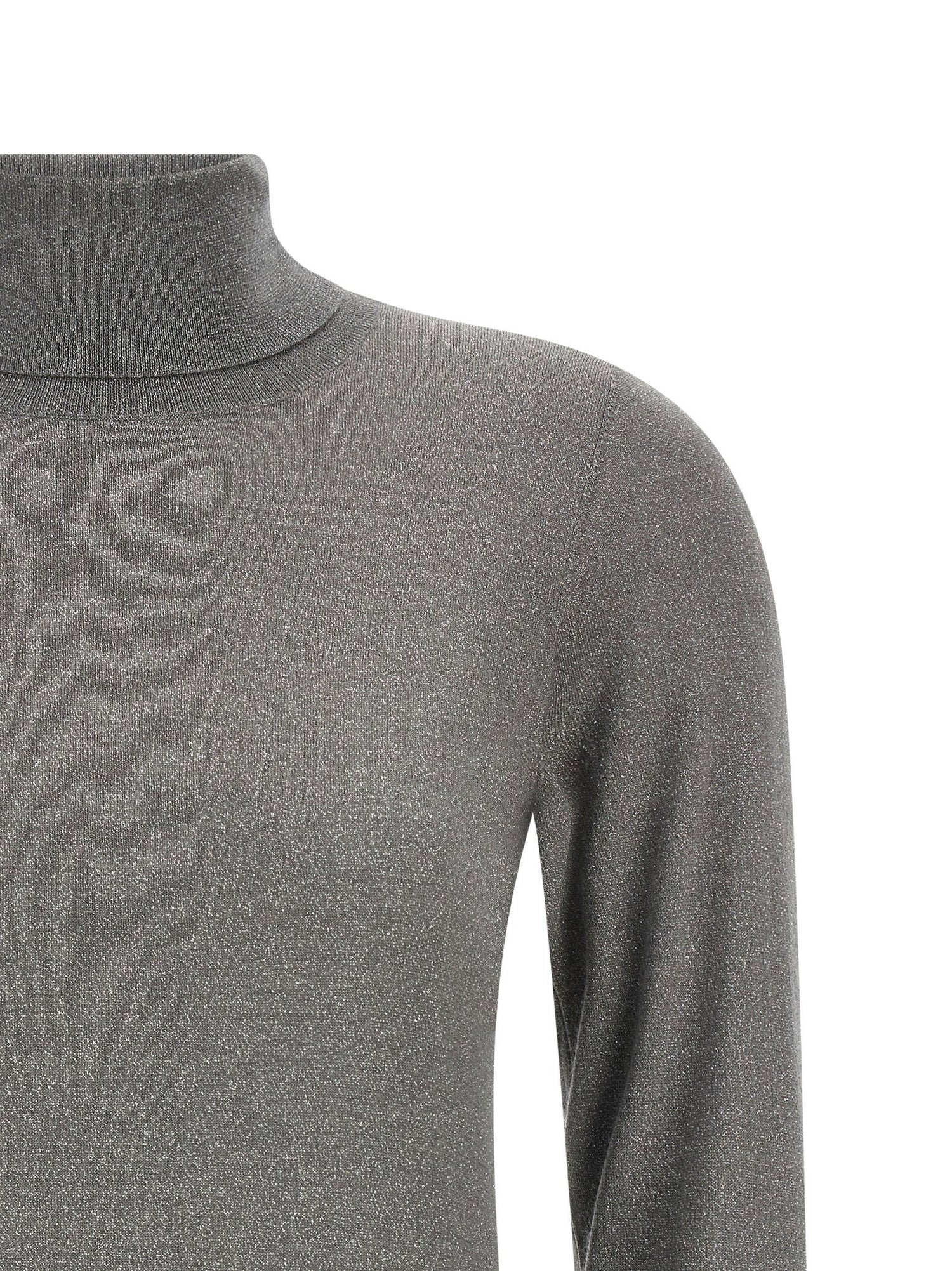 Brunello Cucinelli Sparkling Turtleneck Sweater Gray