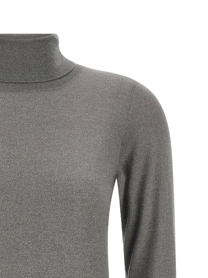 Brunello Cucinelli Sparkling Turtleneck Sweater Gray
