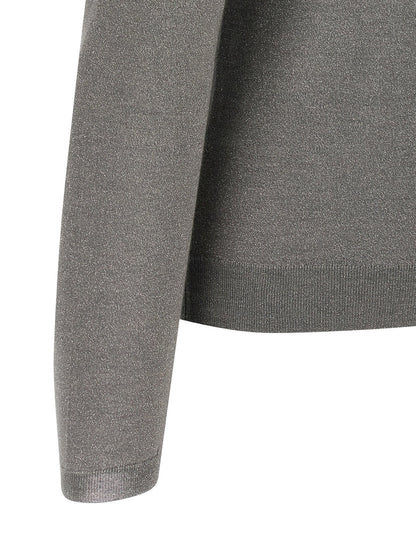 Brunello Cucinelli Sparkling Turtleneck Sweater Gray
