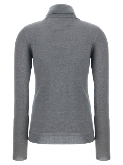 Brunello Cucinelli Sparkling Turtleneck Sweater Gray