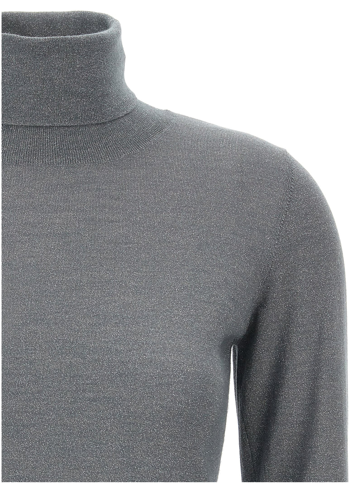 Brunello Cucinelli Sparkling Turtleneck Sweater Gray