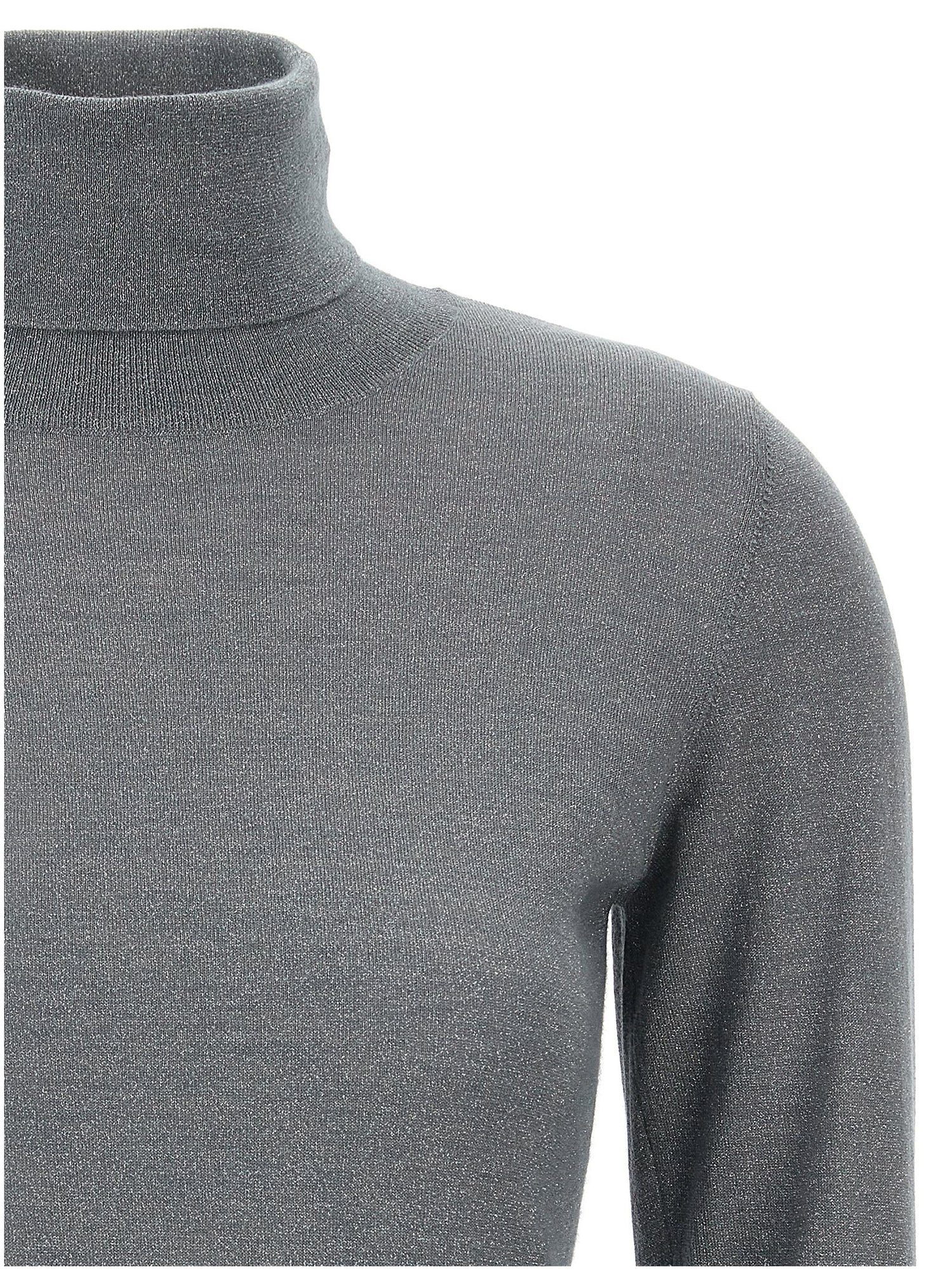 Brunello Cucinelli Sparkling Turtleneck Sweater Gray