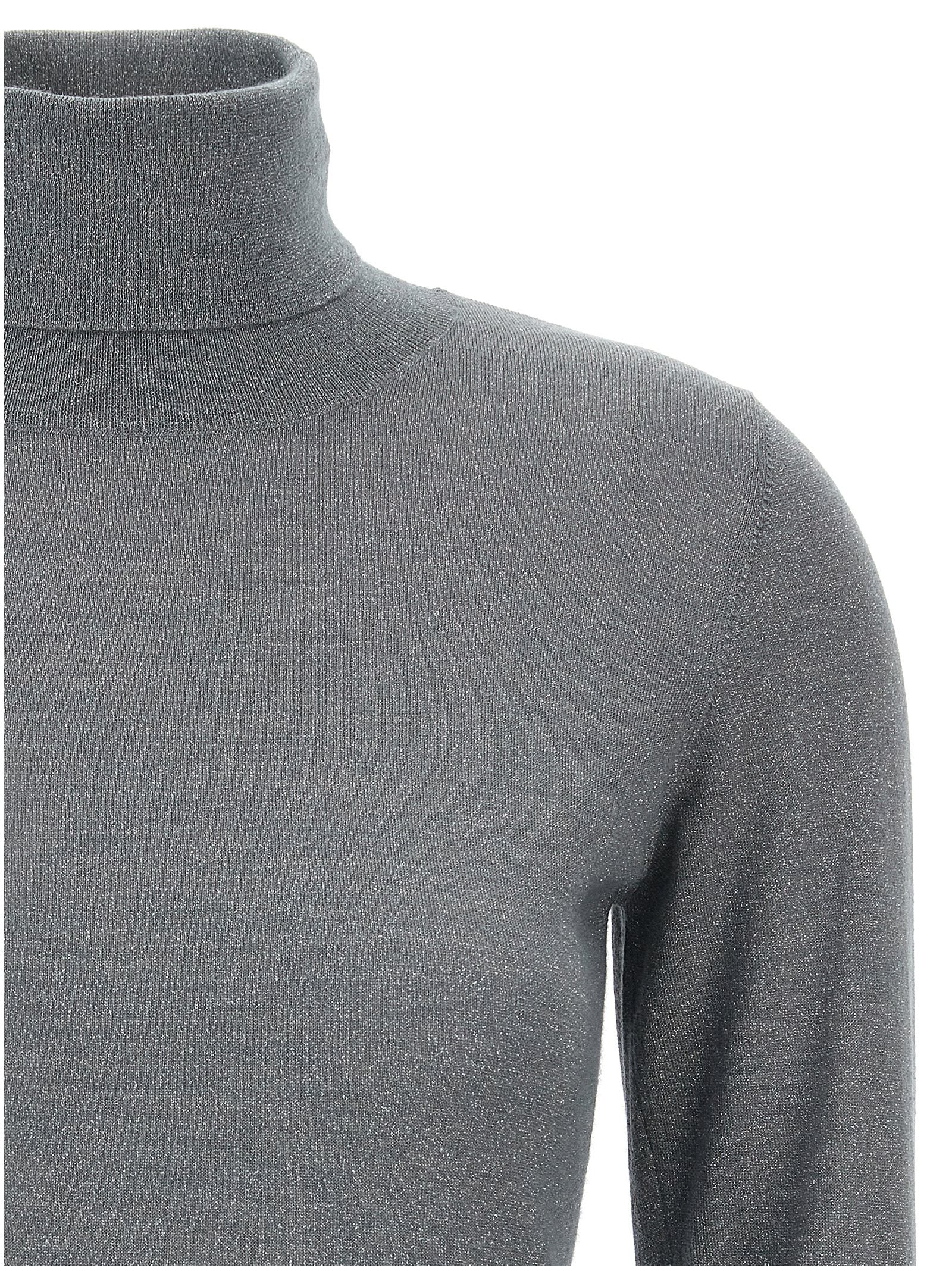 Brunello Cucinelli Sparkling Turtleneck Sweater Gray
