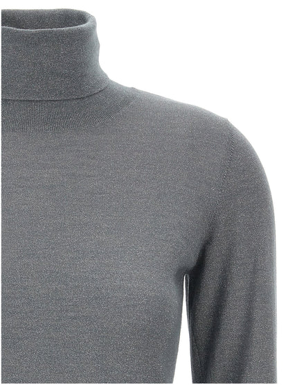 Brunello Cucinelli Sparkling Turtleneck Sweater Gray