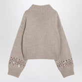 Brunello Cucinelli Brown Cashmere Openwork Jumper with Sequins Brown
