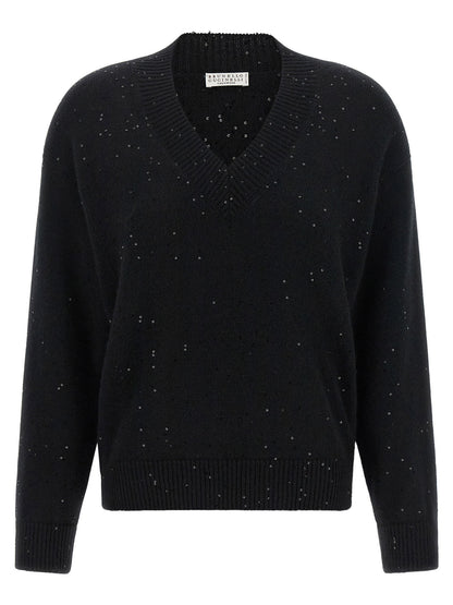 Brunello Cucinelli Diamante Sweater Black
