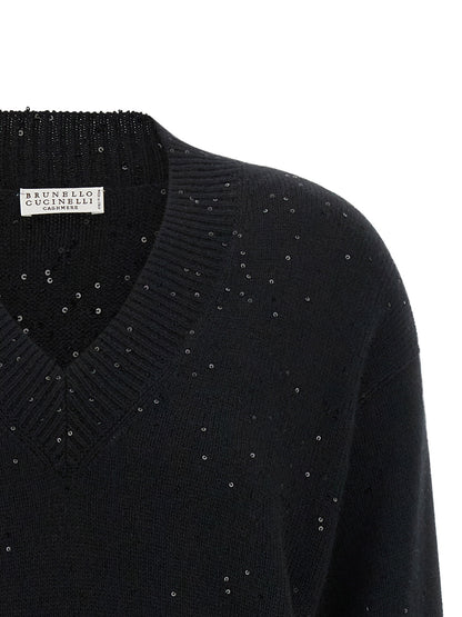 Brunello Cucinelli Diamante Sweater Black