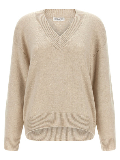 Brunello Cucinelli Diamante Sweater Beige