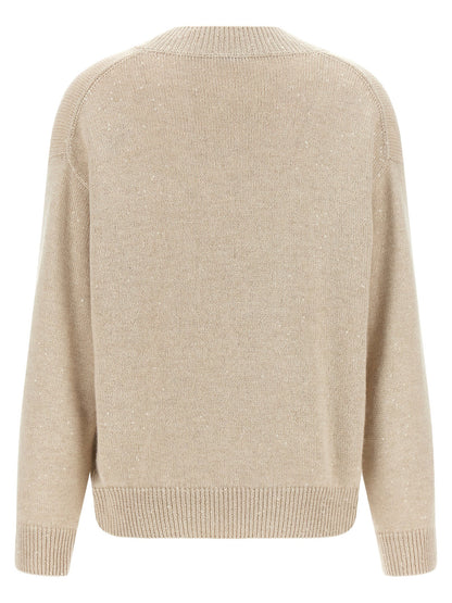 Brunello Cucinelli Diamante Sweater Beige