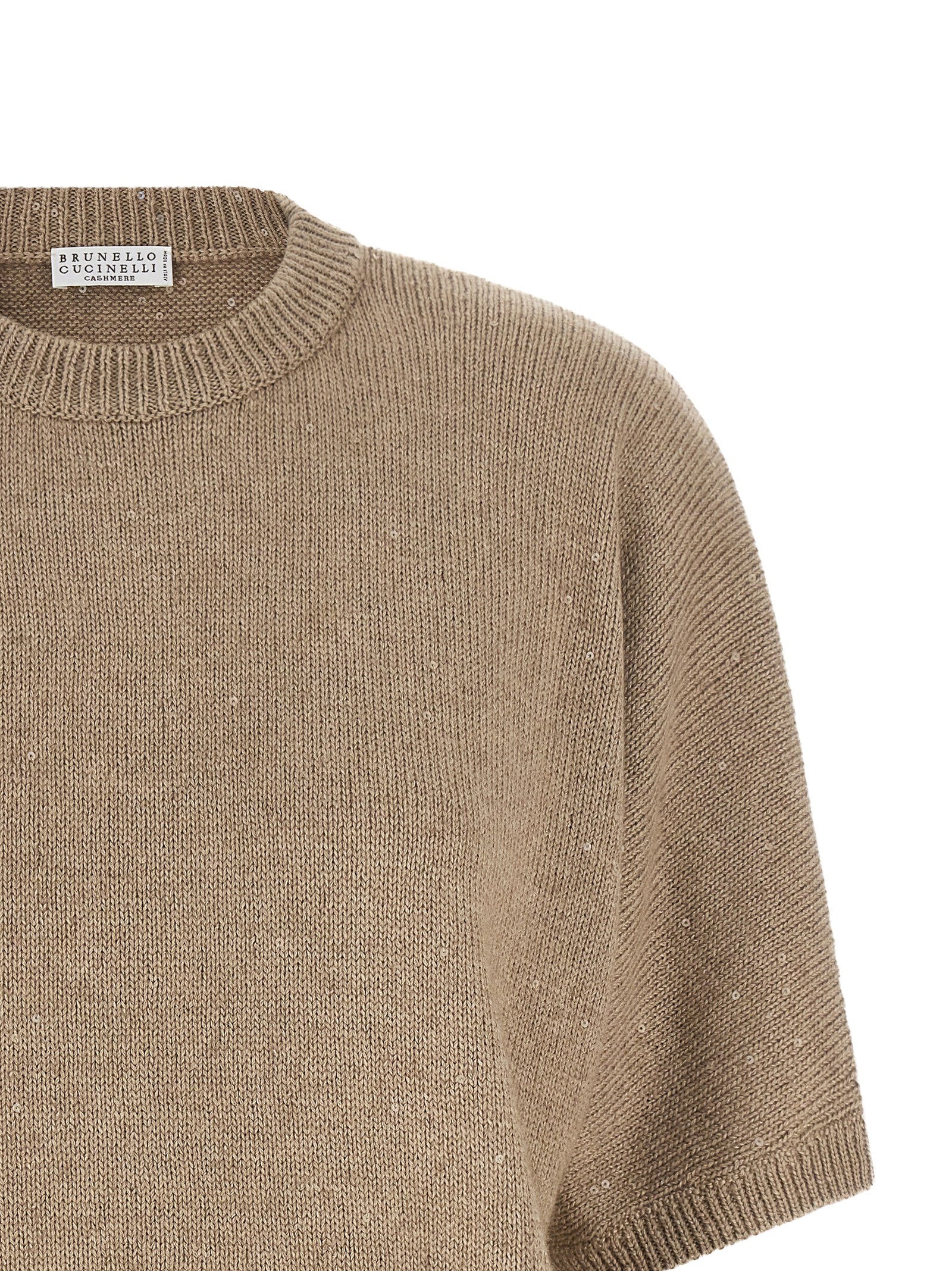 Brunello Cucinelli Diamante Sweater Beige