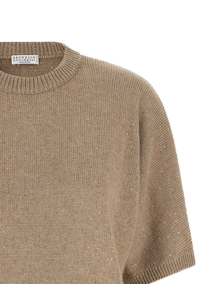 Brunello Cucinelli Diamante Sweater Beige