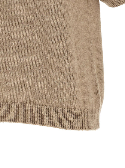Brunello Cucinelli Diamante Sweater Beige