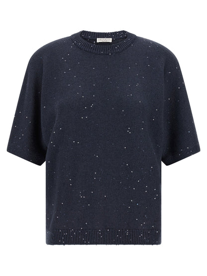 Brunello Cucinelli Diamante Sweater Blue