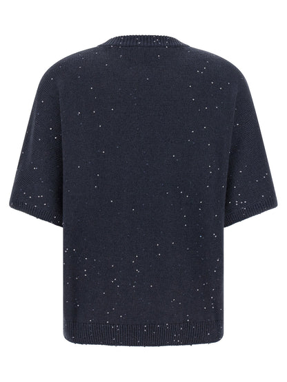 Brunello Cucinelli Diamante Sweater Blue