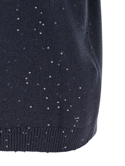 Brunello Cucinelli Diamante Sweater Blue