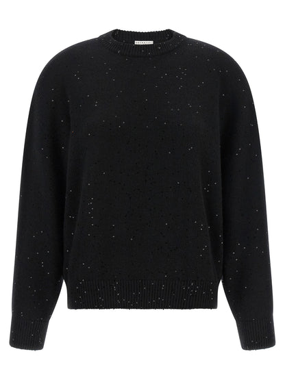 Brunello Cucinelli Diamante Sweater Black  