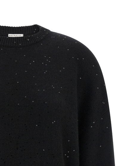 Brunello Cucinelli Diamante Sweater Black  