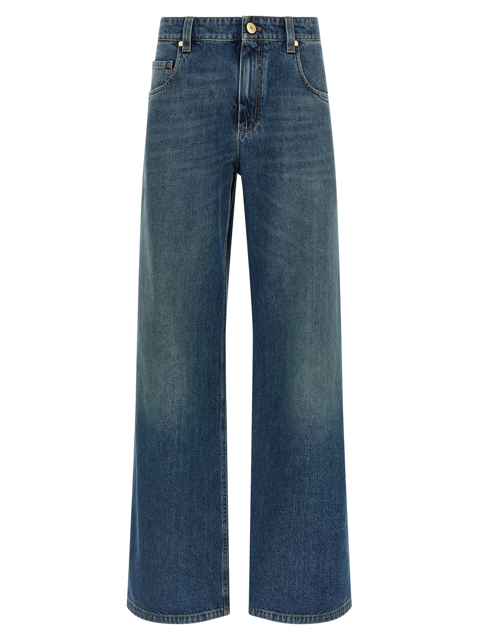 Brunello Cucinelli Stonewashed Denim Jeans Blue