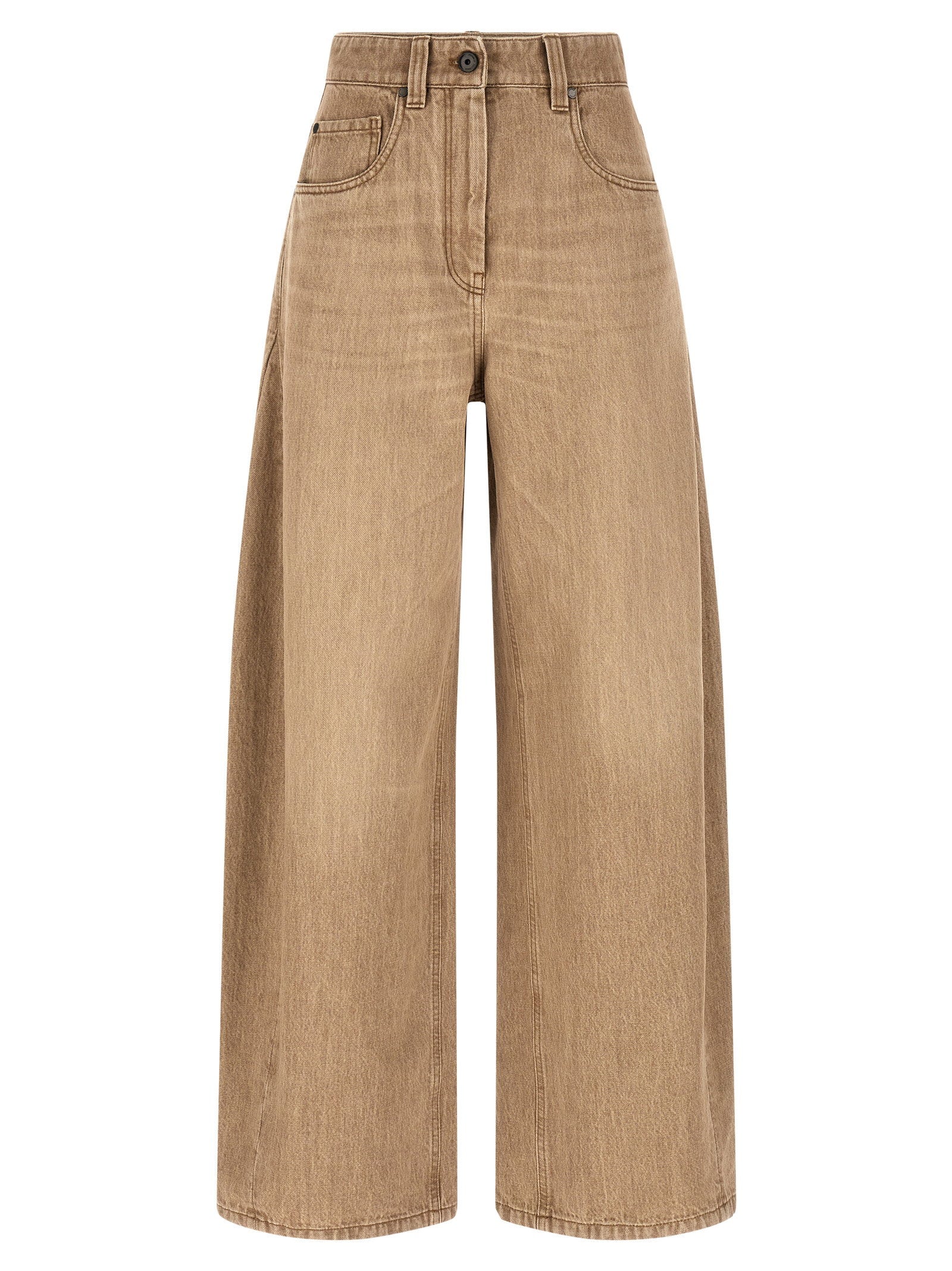 Brunello Cucinelli Wide Jeans Beige