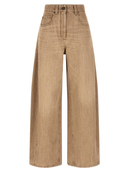 Brunello Cucinelli Wide Jeans Beige