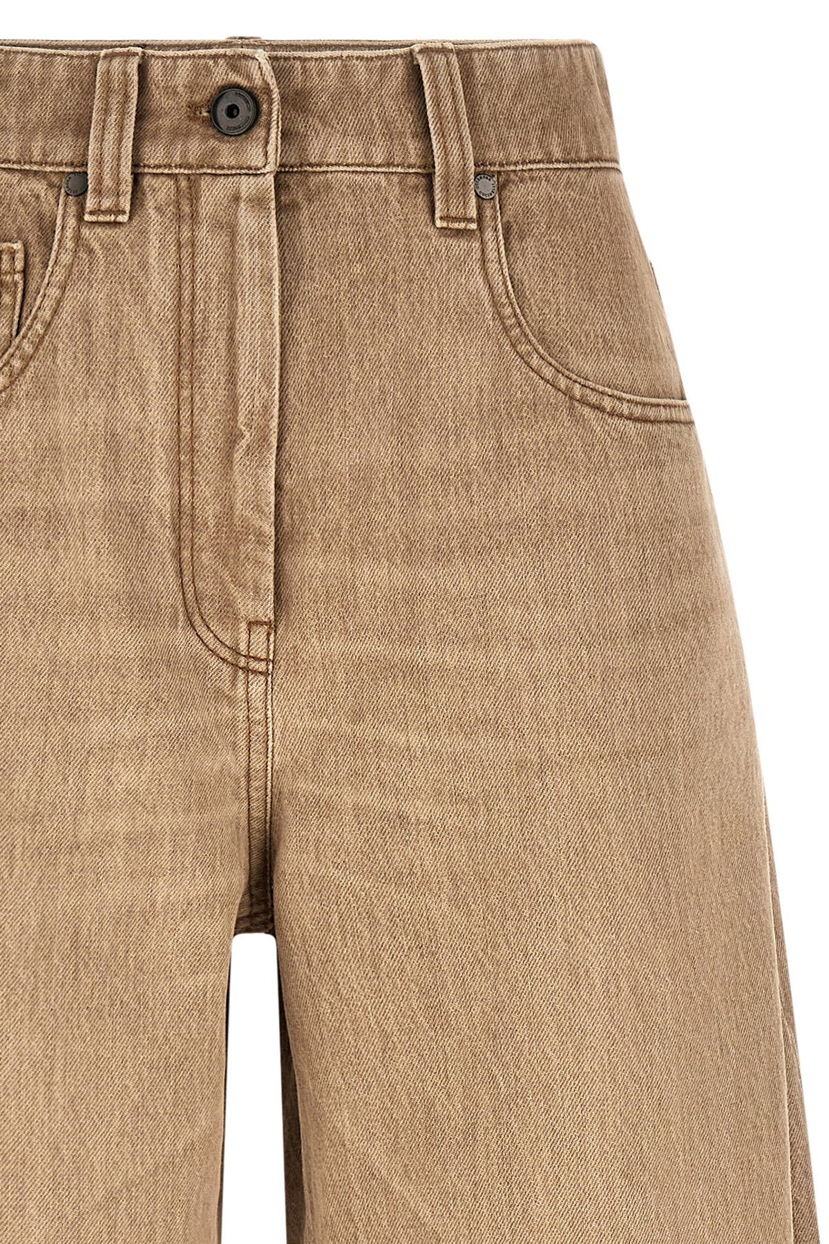 Brunello Cucinelli Wide Jeans Beige