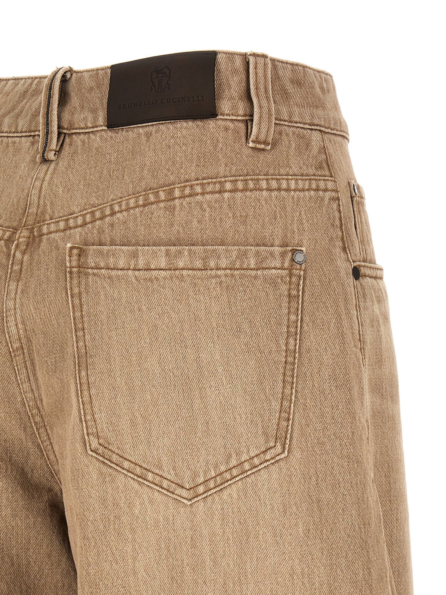 Brunello Cucinelli Wide Jeans Beige