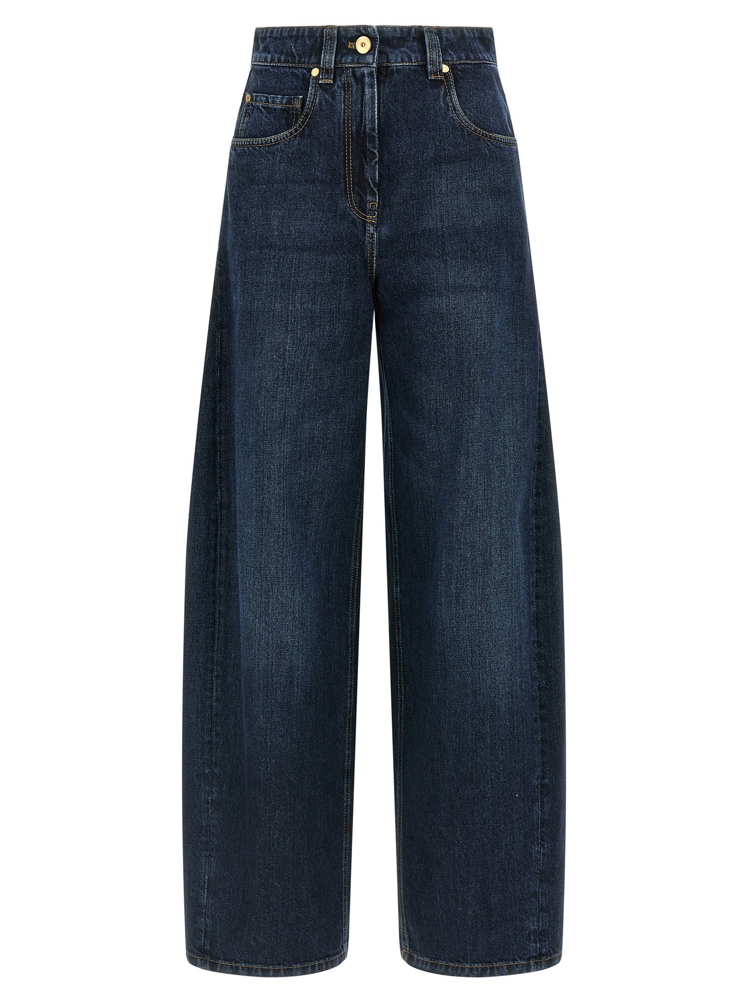 Brunello Cucinelli Wide Barrel Full Lenght Jeans Blue