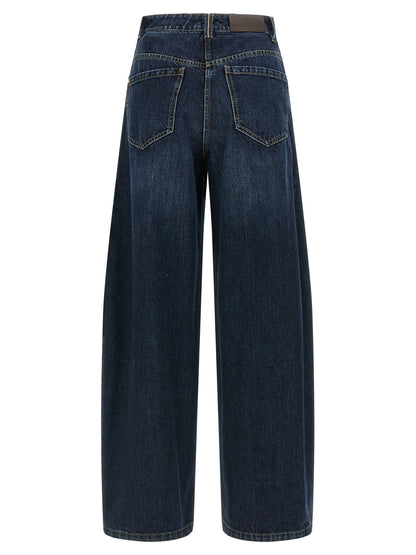 Brunello Cucinelli Wide Barrel Full Lenght Jeans Blue
