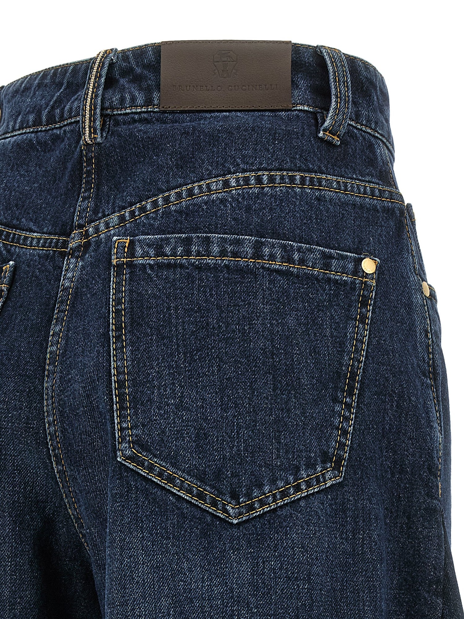 Brunello Cucinelli Wide Barrel Full Lenght Jeans Blue