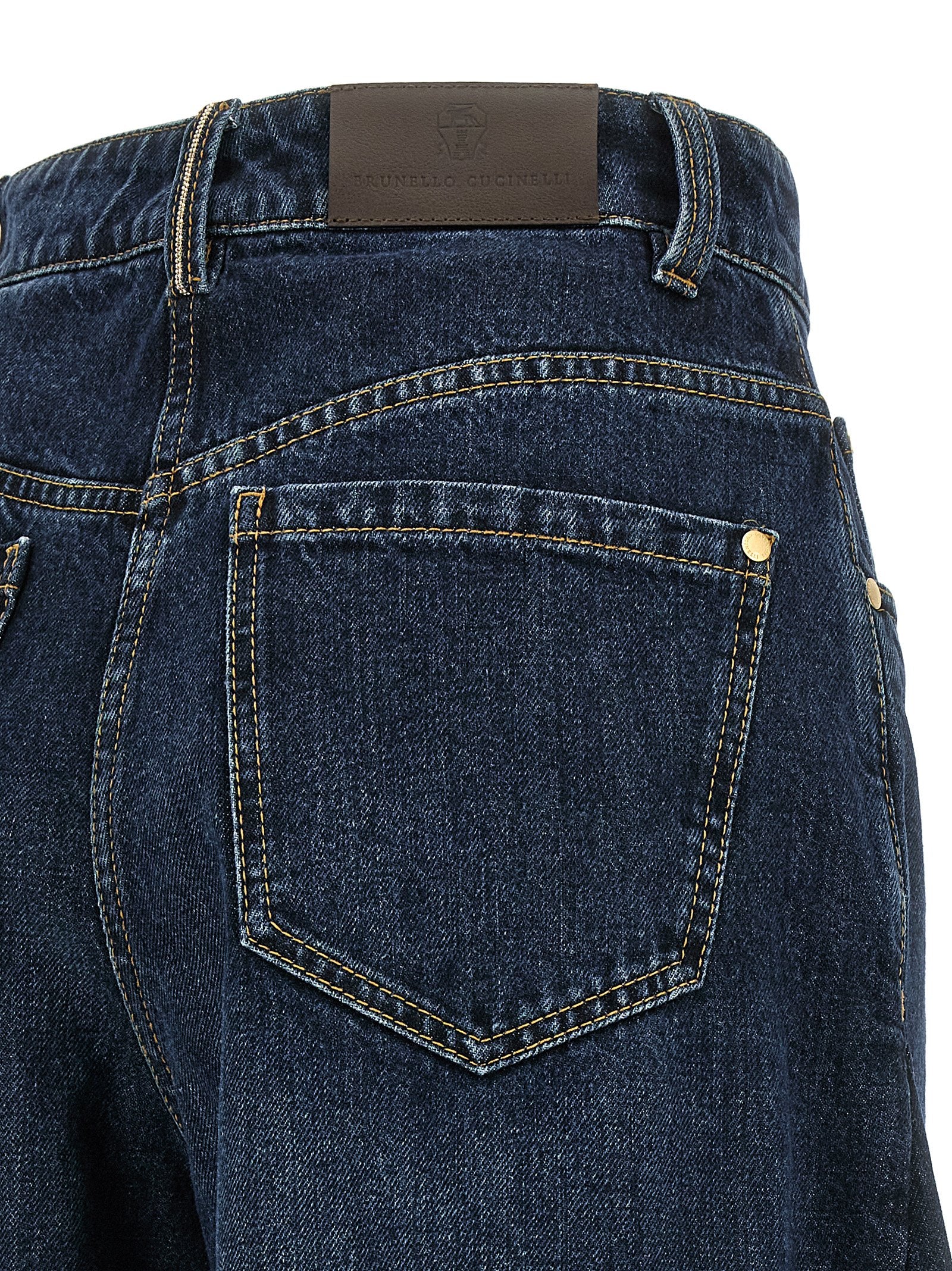 Brunello Cucinelli Wide Barrel Full Lenght Jeans Blue