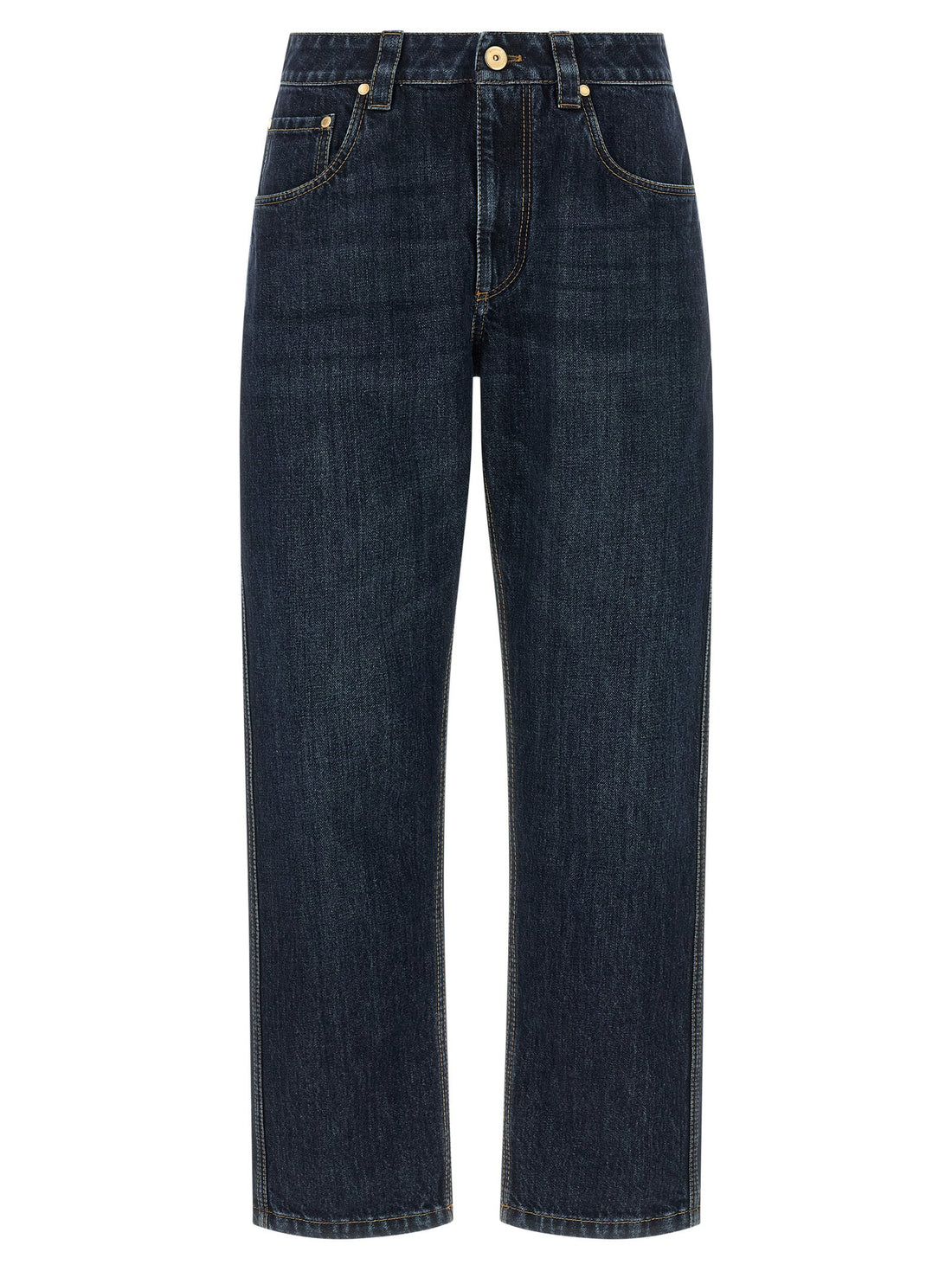 Brunello Cucinelli Shiny Bartack Jeans Blue