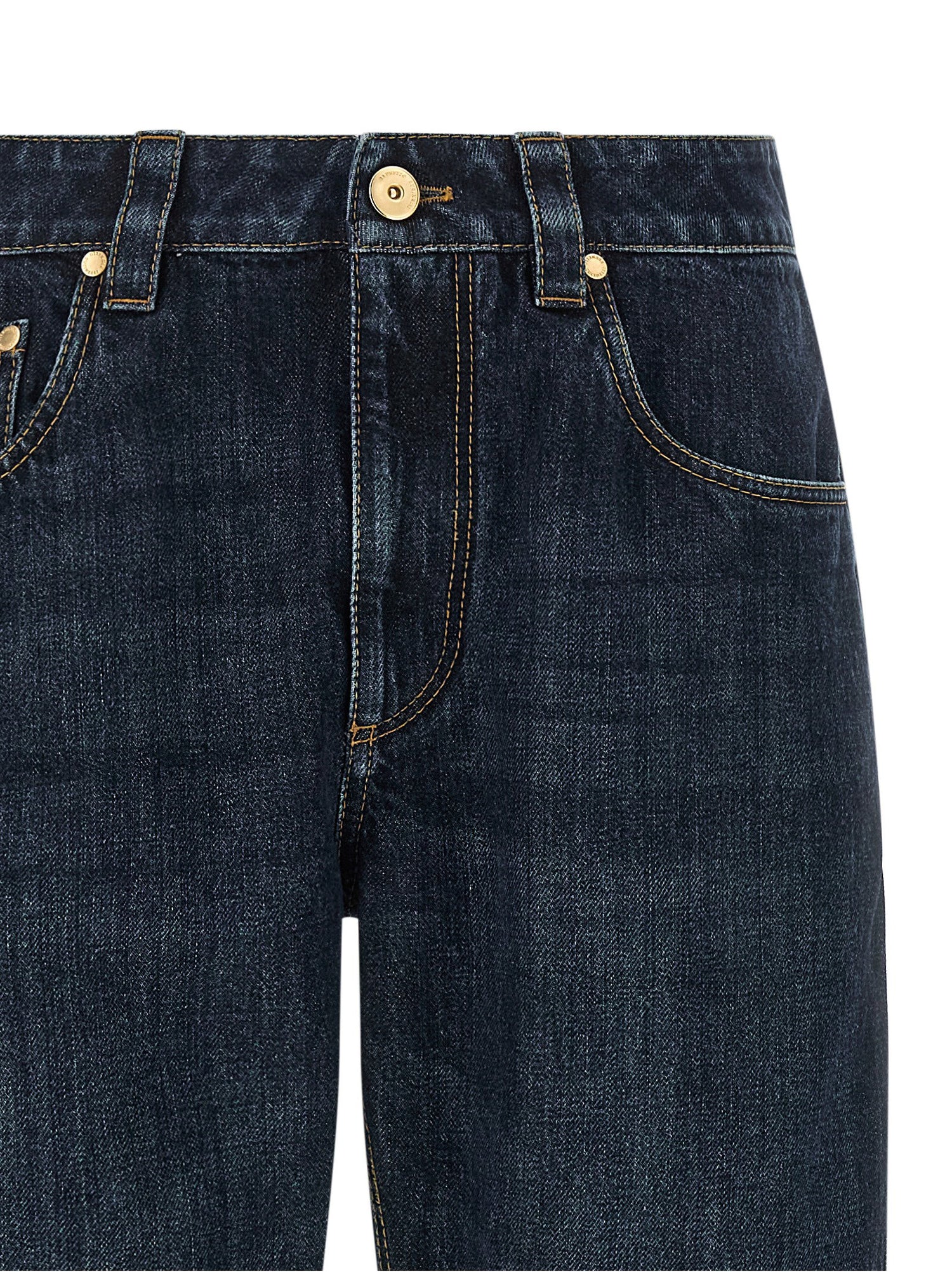 Brunello Cucinelli Shiny Bartack Jeans Blue