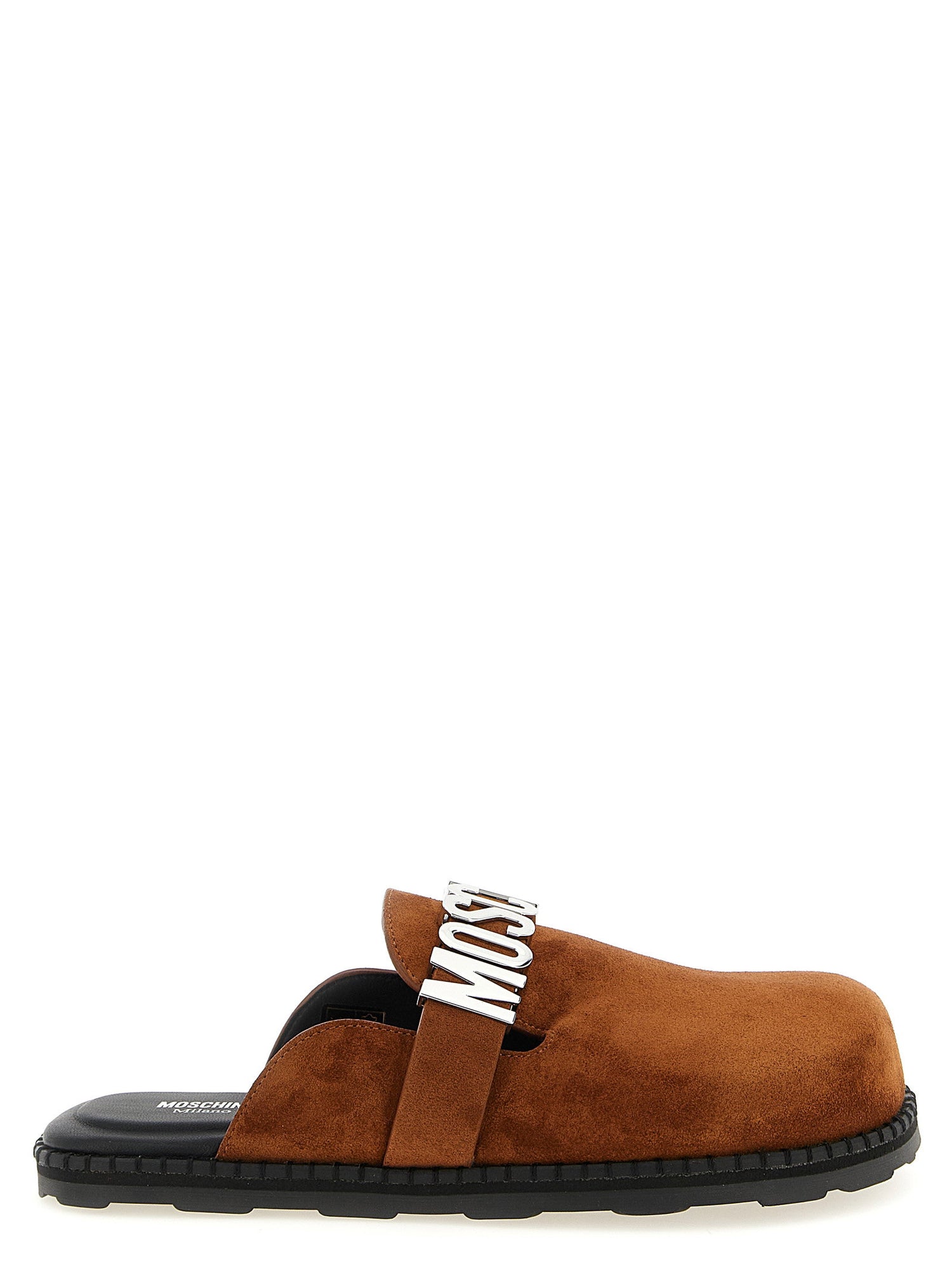 Moschino Suede Sabots Brown