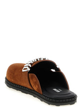 Moschino Suede Sabots Brown