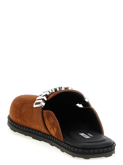 Moschino Suede Sabots Brown