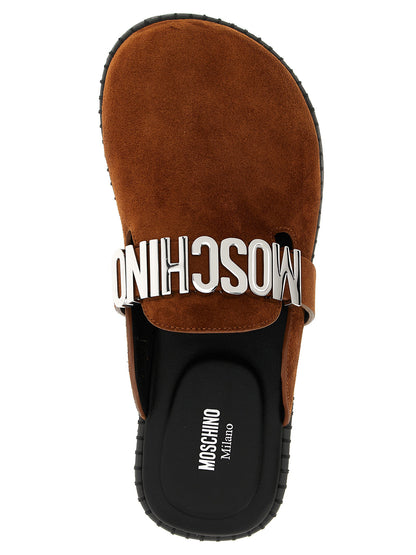 Moschino Suede Sabots Brown