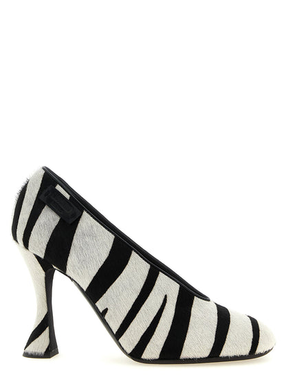 Moschino Zebra Pony Pumps White/Black