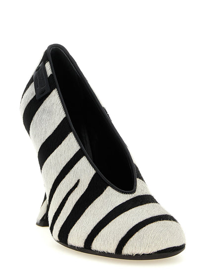 Moschino Zebra Pony Pumps White/Black