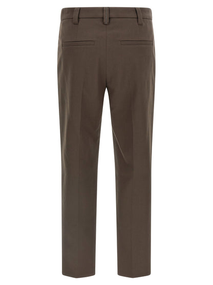 Brunello Cucinelli Cotton Trousers Brown