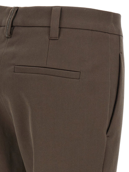 Brunello Cucinelli Cotton Trousers Brown