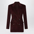 Brunello Cucinelli Bordeaux Velvet Double-Breasted Corduroy Jacket Red